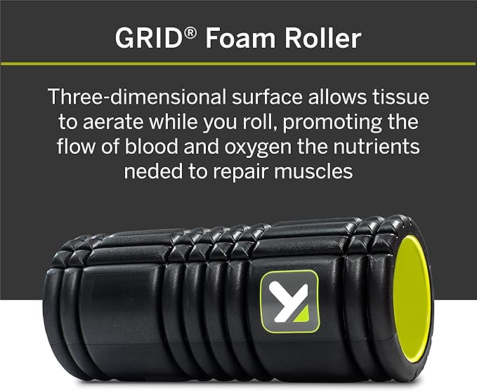 TriggerPoint Grid Original Foam Roller Black 13" + MB1 Massage Ball for Healthy Body Muscle Massage