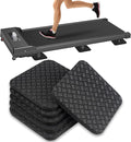 6 Pcs Walking Pad Mat, Treadmill Mat Pads, 4" x 4" x 0.2" Double-Sided Non-Slip Exercise Equipment Mat, High Density Silicone Anti Vibration Pad for Protect Floors, Noise Reduction