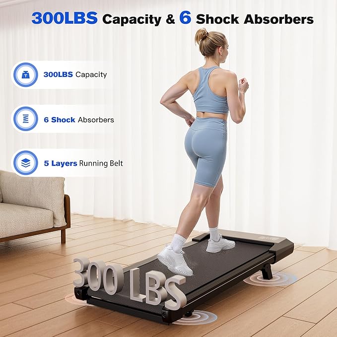 SupeRun Walking Pad with Incline, Under Desk Treadmill, 3 in 1 Portable Treadmills for Home with Remote Control LED Display, 2.5 HP Quiet Mini Treadmill for Office Home Use, 300 Lbs Capacity