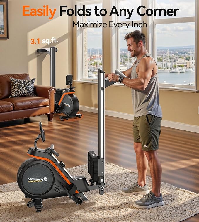 YOSUDA Magnetic/Water Rowing Machine for Home - Rower Machine Use with Bluetooth, App Supported, Rowing Machine for Beginners to Athletes, Comfortable Seat Cushion
