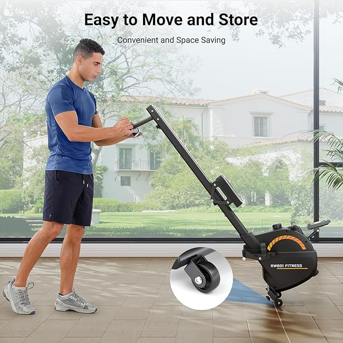 Dripex Rowing Machines for Home, Upgraded Rowing Machine Max 350 LBS, Magnetic Rower with 16 Levels of Workout Resistance, Dual Slide Rail, App Supported, LCD Monitor, Row Machine for Gym Exercise