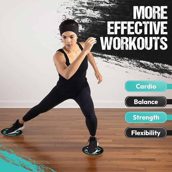Gliding Discs for Working Out - Exercise Sliders for Carpet & Hardwood Floors 1 Pair, Authentic Workout Sliders Disc for Full Body Resistance Workout, Includes 4 Streaming Video Workouts