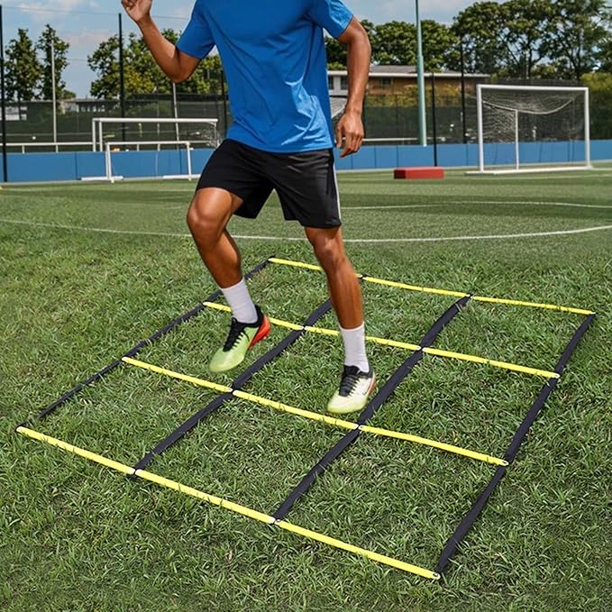 Multifunctional 9 Grids Agility Ladder for Sports Training Fitness and Footworks Drill Agility Train Enduring Balances Cores Skill Development