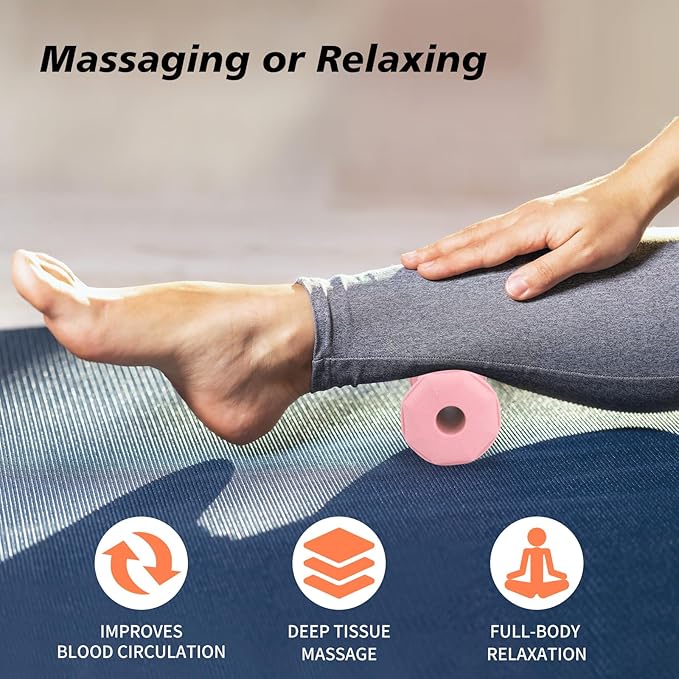 Plantar Fasciitis Relief,Foot Roller,Foot Massager Roller for Deep Tissue Muscle Massage,Portable Reflexology Tool,Heel Massager-Pink