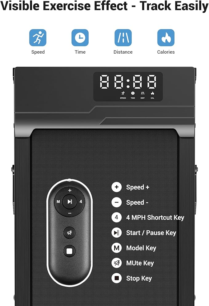 THERUN 10% Walking Pad with Auto Incline, Walking Pad for Home and Office, 2.5 HP Brushless Core Portable Under Desk App Walking Pad with Remote Control and LED Display