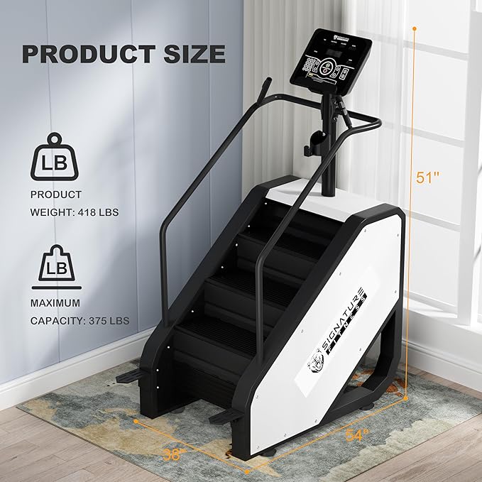 Signature Fitness Continuous Climber Commercial Grade Stair Stepping Machine for Cardio and Lower Body Workouts