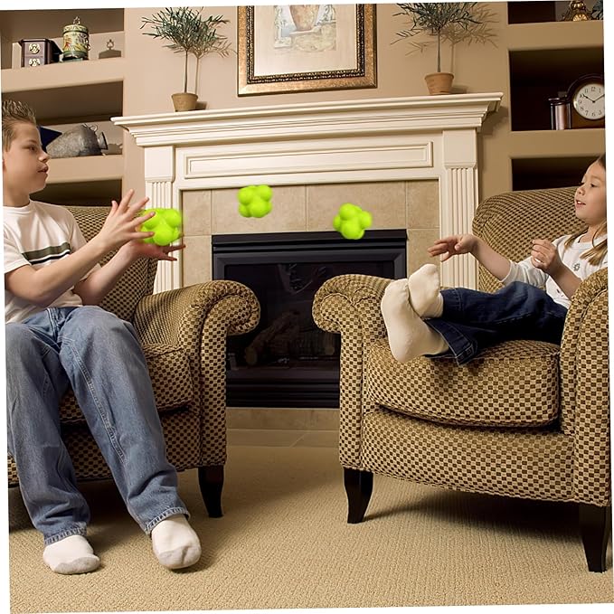 Happyyami 6pcs Reaction Balls Bright Colors Hexagonal Reflex Balls Sports Exercise Tool Hand-Eye Coordination Training