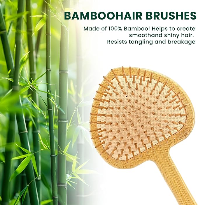 15.75" Obcordate Bamboo Back Scratcher with Airbag Cushion – Elastic & Gentle on Skin, Relieves Itching & Massages Back, Shoulders, Legs, Suitable for Women,Men & Adults (B-Pure Wood Color)