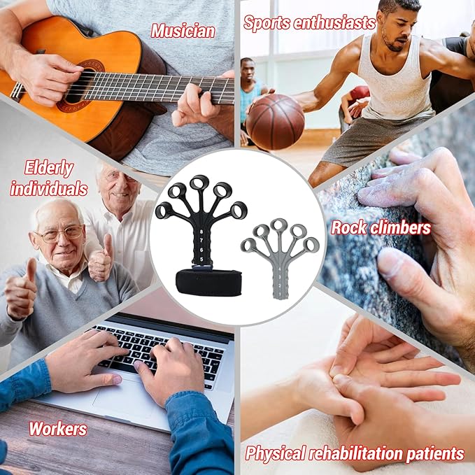Grip Strength Trainer,Gripster, 4 Pcs Hand Gripper Strengthener, 8-Gear Strength Adjustment, Used to Exercise Finger Strength, Flexibility and Physical Recovery of Hands.