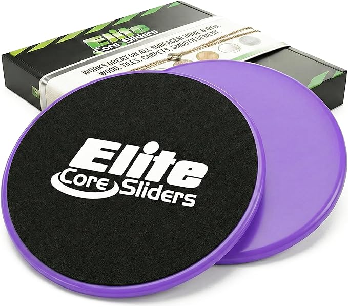 Elite Sportz Core Sliders for Working Out - Pack of 2 Compact, Dual Sided Gliding Discs for Full Body Workout on Carpet or Hardwood Floor - Fitness & Home Exercise Equipment - Small Gift for Athletes