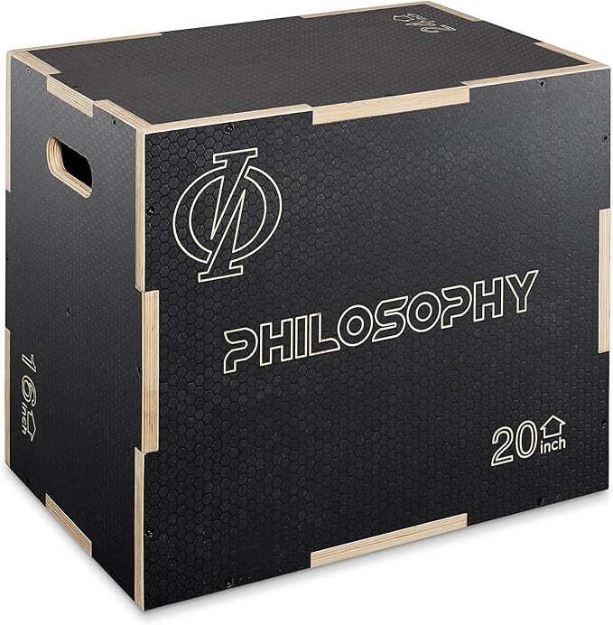 Philosophy Gym 3 in 1 Non-Slip Wood Plyo Box- Jump Plyometric Box for Training and Conditioning