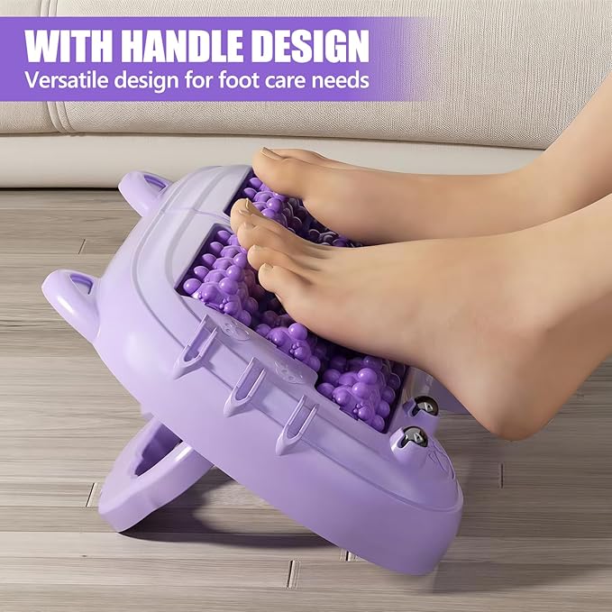 Foot Roller Massager for Plantar Fasciitis Pain Relief, Large Size Under Desk Feet Massage, Manual Acupressure Tool, Eases Pain & Cold Feet, Boosts Circulation, Split Portable & Washable