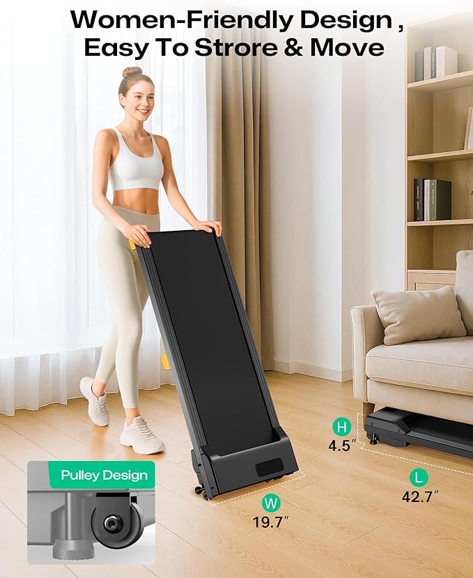 UREVO Walking Pad with Incline, Portable Under Desk Treadmill, 2.5 HP Walking Treadmill Pad for Home and Office, Walking Jogging Running Machine with Remote Control and LED Display