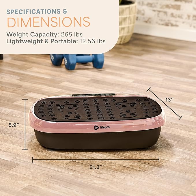 Lifepro HexaPlate Lite Vibration Plate Exercise Machine with Magnetic Acupoints - Full Body Vibration Platform for Beginners and Recovery - Lymphatic Drainage Massager for Muscle Toning and Fitness