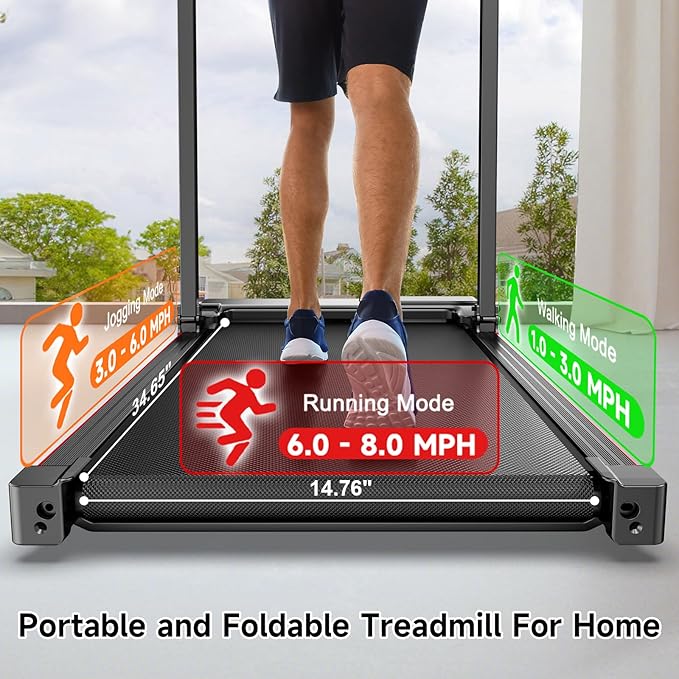 Incline Walking Pad Treadmill for Home Smal,2.5 HP Under Desk Treadmill with 300lbs Capacity