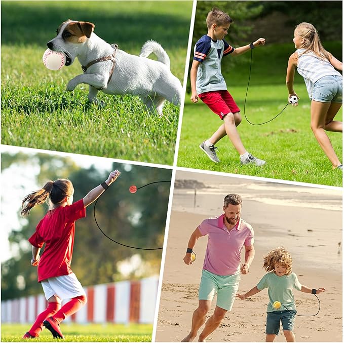4/8/16/32 Wrist Return Ball on a String 2.36 Inches Rebound Sport Balls with Elastic Strap Baseball Soccer Tennis Practice Party Favors, Wrist Exercise and Fun Play for Kids & Adults