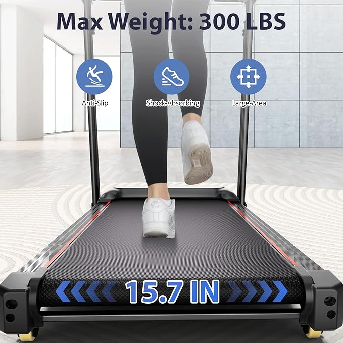 3.5 HP Treadmill with Auto Incline for Home - Heavy Duty Running Treadmill with Handle Bars, Speaker