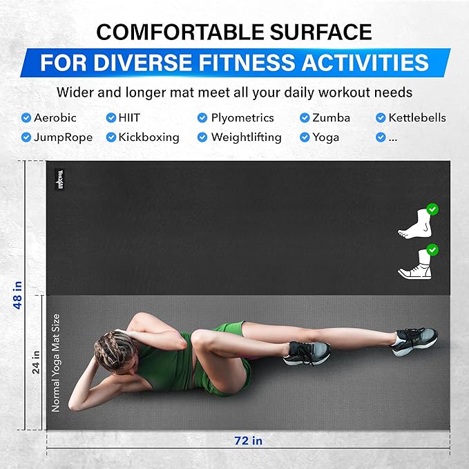 YES4ALL Exercise Mat for Home Gym, Fitness Workout Mats