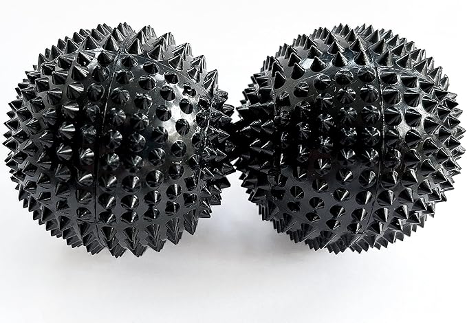 2X Spiky DBT Skill Balls | 2inch | Magnetic Stress Relief Balls | Spiky Massage Balls for Relaxation, Tension Release, Focus & Mobility (Black)