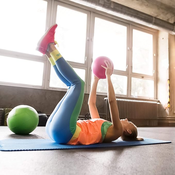 URBNFit Mini Exercise Ball 9” – Small Pilates & Yoga Stability Ball for Core Strength, Balance, Pregnancy & Physical Therapy – Anti-Burst Swiss Ball w/Quick Pump – Home, Office, Gym