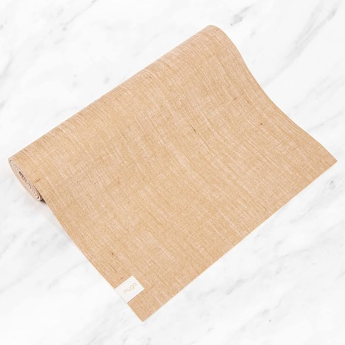 Myga Jute Yoga Mat, High Performance Vegan Floor Exercise Mat, Eco Friendly Biodegradable Yoga Mat with PVC Backing,72" x 24", 0.2" Thickness