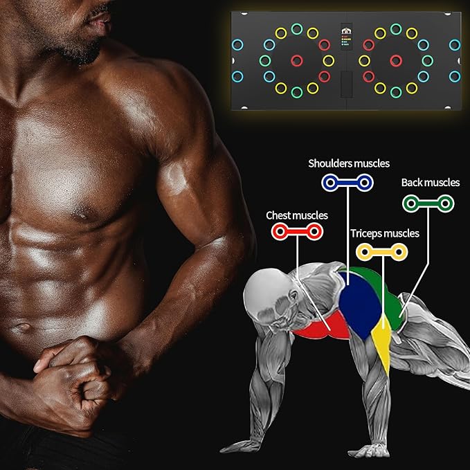 Multi-Functional Push-Up Plate. Portable and Foldable Push-up Board with Handle for Muscle Building and Strength Training