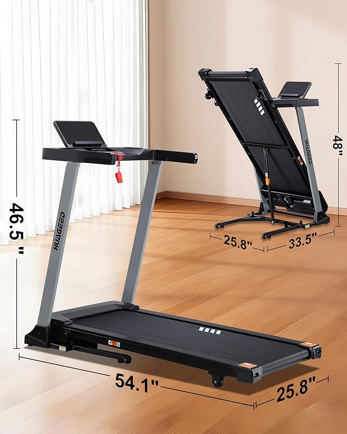 Treadmills for Home, 15-Level Auto Incline, 17.32" Wide Belt, 3.0HP, 0.6–10 MPH, 300 lb Capacity Folding Running Machine, 40 Preset Programs