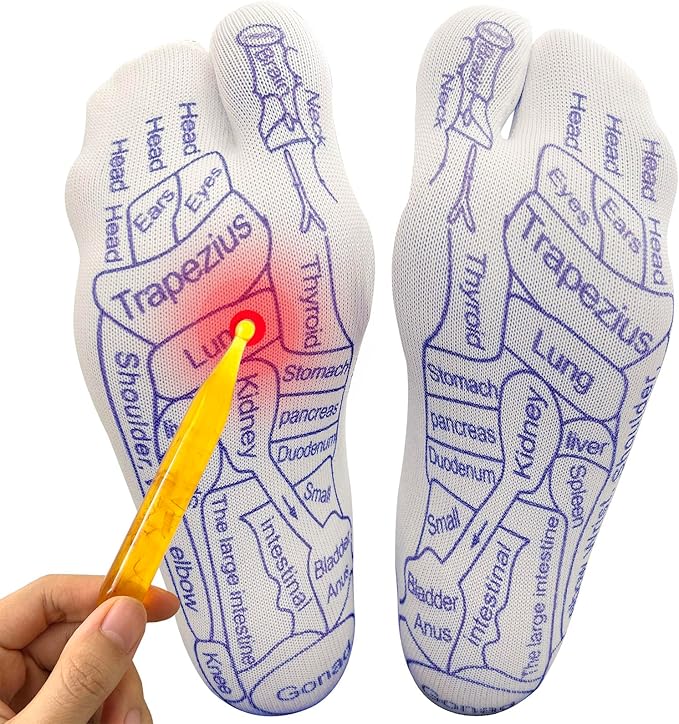 Acupressure Reflexology Socks Physiotherapy Massage Relieve Tired Feet Reflexology Socks with Massage Tools for Women and Men (Men)
