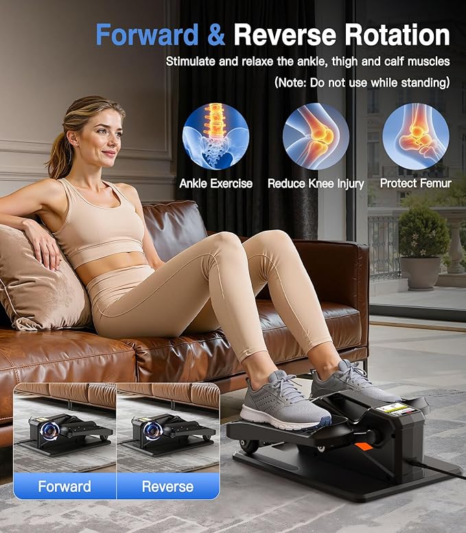 Portable Under Desk Elliptical Machine with Wireless Remote. 12 Manual & 3 Automatic Speeds. Pedal Ellipse Leg Exerciser. Leg Exerciser While Sitting for Seniors Adults Home Office