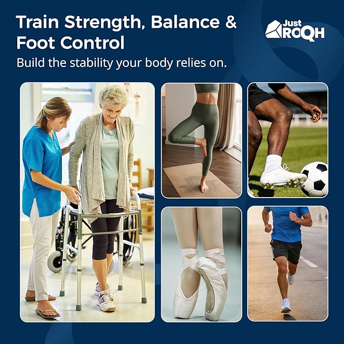 Ankle Balance Board & Ankle Strengthener for Rehab & Physical Therapy – Single Leg Bamboo Axis Board with Quick - Release System, 2 Training Levels & Scraper Tool