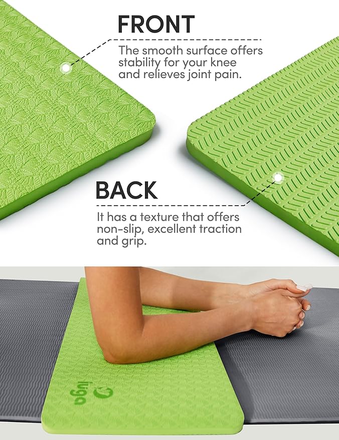 IUGA Yoga Knee Pads Cushion Non-Slip Knee Mat for Elbows Wrist Pain in Yoga Planks Floor Exercises Portable Extra-thick Cushioning