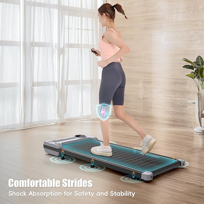 ANCHEER Walking Pads, 2 in 1 Under Desk Treadmill 2.5HP Compact Running Machine with Remote Control, 300lbs Weight Capacity for Home/Gym/Office,Ultra-Quiet, Installation-Free