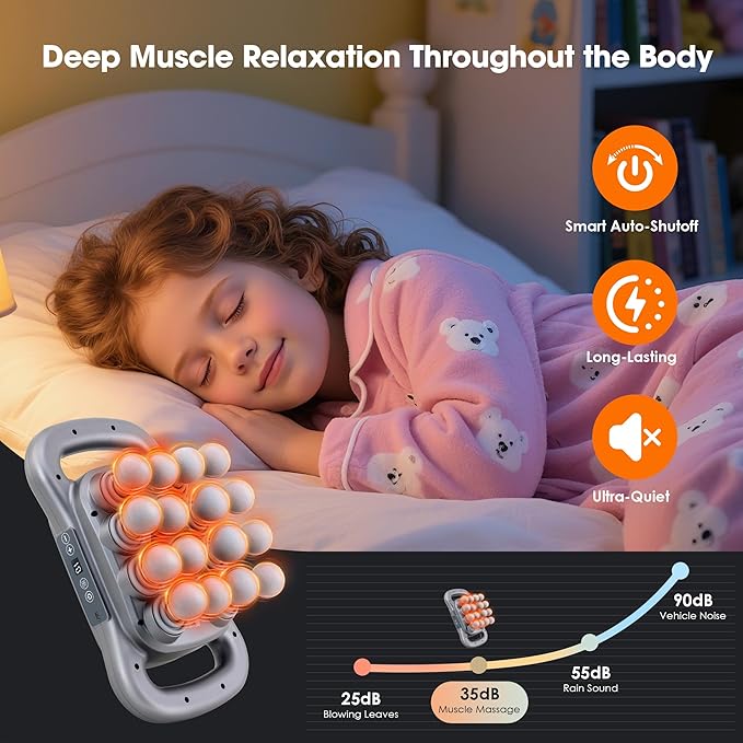 16 Head Massage Gun Set, Deep Tissue Percussion Massager, 2600mAh Electric Massage Tools with 9 Styles & Levels, Dark Grey