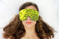 Handmade Weighted Sleep Eye Mask Yoga Pillow - Flax Seed Fill - Lavender Scented - Lime - TEMLF-LM