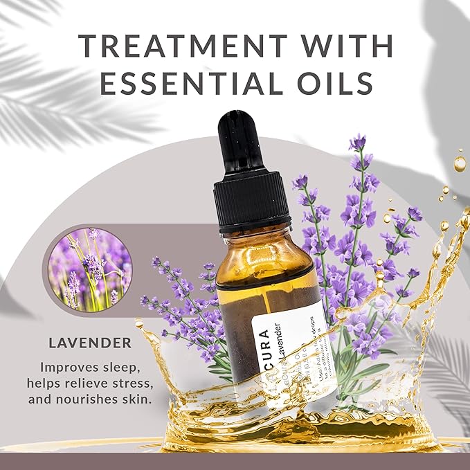 LaCura Pure Lavender Essential Oil for Home Aromatherapy - 100% Pure Therapeutic Grade Oil for Stress Relief, Sleep & Skincare - 15ml with Precision Dropper for Effortless Application