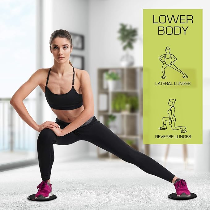 Nicole Miller Exercise Sliders for Fitness Workout [2PK], Double Sided Gilder Strength Slides Discs Work Smoothly on Any Surface for Stretch Strength Core Exercise