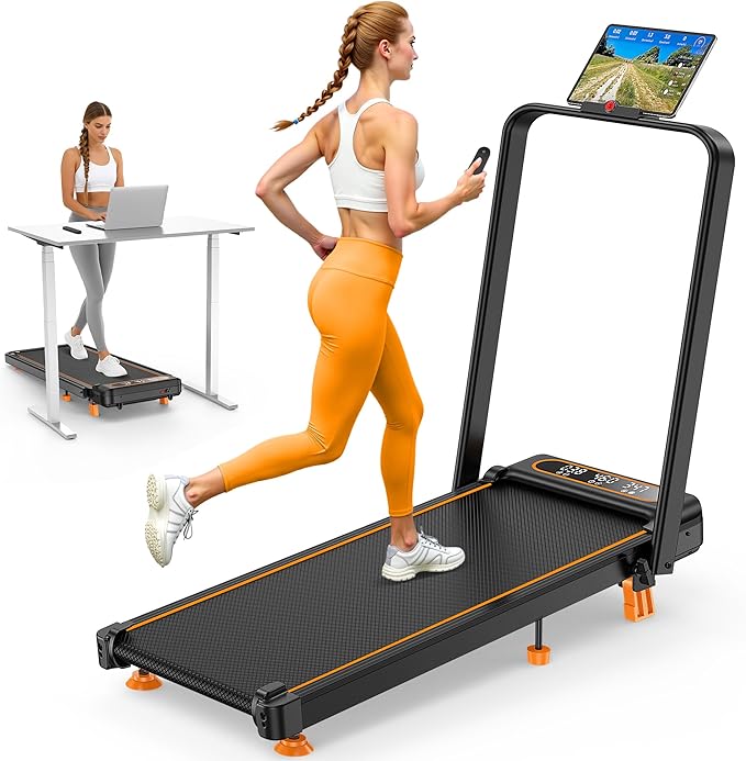 Walking Pad with 10% Incline & Handle Bar, Low Noise Walking Pad Treadmill for Home Small, Rayspace 3.5HP Treadmill with Incline, 4 in 1 Portable Compact Walking Pad with Incline/APP 350lbs
