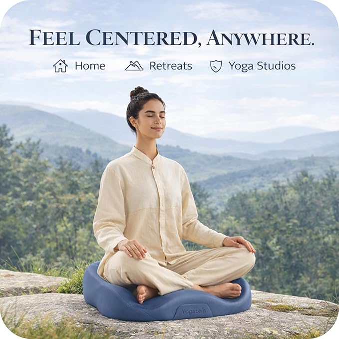 Ergonomic Zen mind Meditation Cushion, Memory Foam, Portable Design with Handle, Pressure Dispersing Support for Meditation, Mindfulness & Posture Alignment