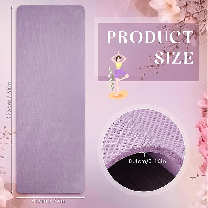Timgle 6 Pack Yoga Mats Bulk 68 x 24 Inches Non Slip Exercise Yoga Mat 4 mm Thick Anti Slip Tear Resistant Sports Gym for Fitness Stretching Home Workout and Studio