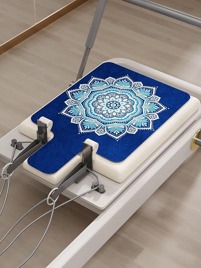 Pilates Reformer Mat, Non-Slip Suede Microfiber Workout Cover for Pilates Carriage, Absorbent Fitness Pad with Natural Rubber Base, Foldable & Portable for Home, Studio, Gym, 39.2"x24"x0.06"