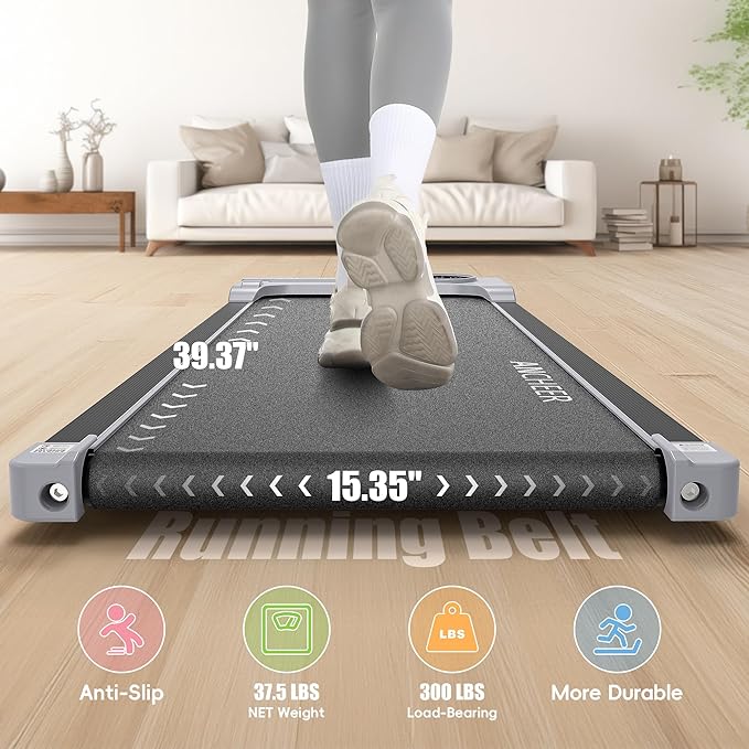 ANCHEER Walking Pads, 2 in 1 Under Desk Treadmill 2.5HP Compact Running Machine with Remote Control, 300lbs Weight Capacity for Home/Gym/Office,Ultra-Quiet, Installation-Free