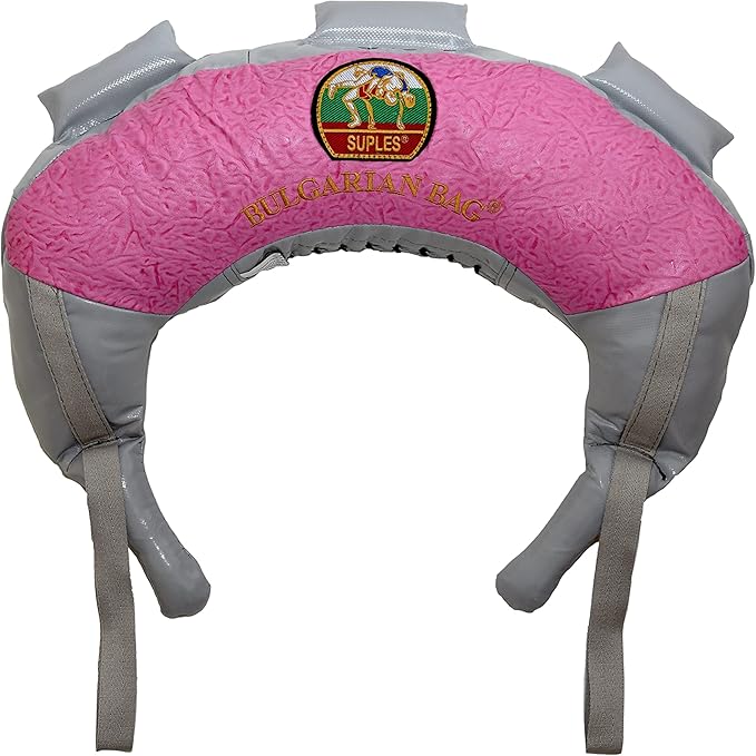 Bulgarian Bag Suples Pink (Small, 17 lbs) The Original! Free Instructional Workout DVD Included! (Fitness, Crossfit, Wrestling, Judo, Grappling, Functional Training, MMA, Sandbag)