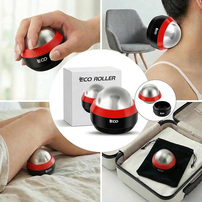 iECO Cold Massage Roller Ball - Ice Roller Ball for Muscles Deep Tissue, Cold & Heat Therapy, Plantar Fasciitis Roller