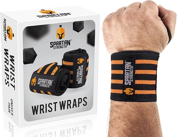 Sparthos Wrist Wraps 21 inches(!) Long - for Gym, Powerlifting, Weightlifting, Bodybuilding - Heavy Duty - for Men & Women - Improves Hand Strength & Supports Wrists