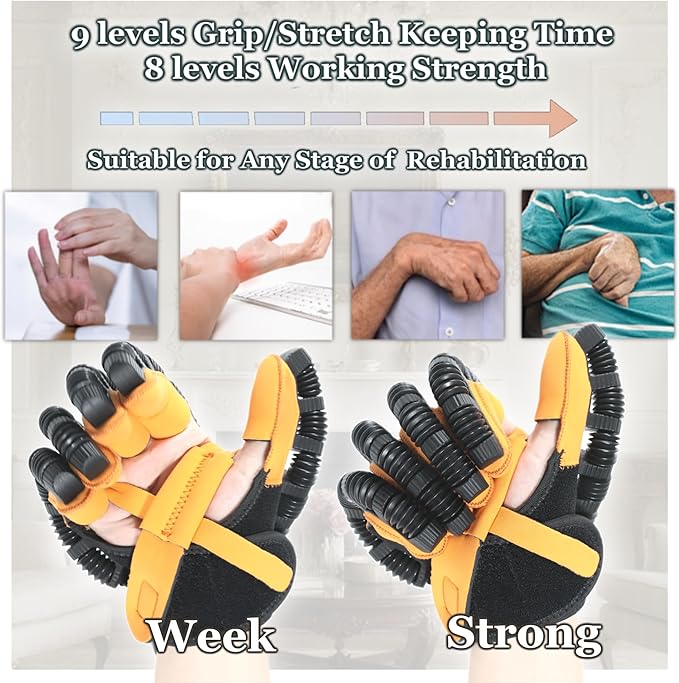 6th Generation Upgrade Rehabilitation Robot Gloves for Stroke Recovery – Hand Weakness & Hemiplegia Home Physical Therapy Device with Mirror Training & Multi-Mode (Left Hand, L)