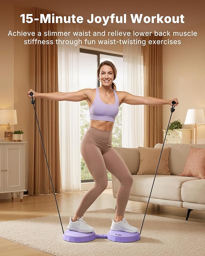 Merach Foldable Twist Board, Waist Twister Machine Exercise with Counter - Silent Ab Twister Board for Home Workout, Abs Exercise for Women & Men, Portable Waist Twisting Machine for waist