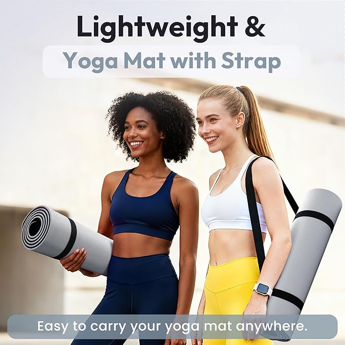 UMINEUX Extra Thick Yoga Mat, 10MM (2/5") Yoga Mat Non Slip, POE Yoga Mats for Women Men, 72"x24", Great for Workout, Yoga, Pilates, Fitness & Floor Exercises