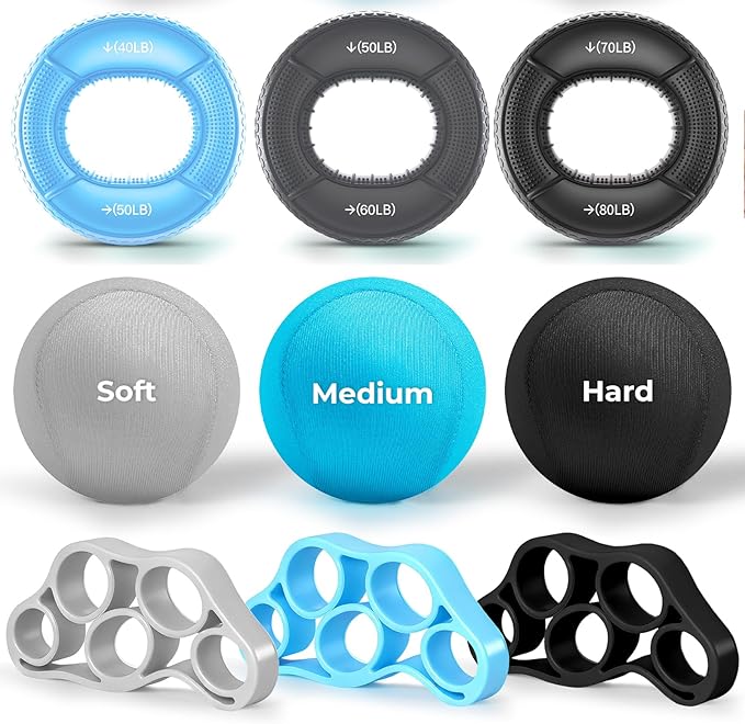 Hand Gripper Strengthener Set - Hand Grip Strengthener, Stress Balls for Adults,Grip Strength Trainer for Hand Sensitivity Training,Hand Rehabilitation Exercising