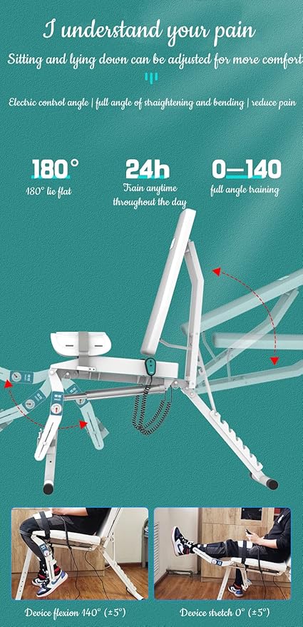 Electric Knee Rehabilitation Trainer, Stroke Hemiplegia Rehabilitation Training Equipment, Lower Extremity Bending and Straightening Training Chair, for Leg Function Recovery(Color:Both Legs)