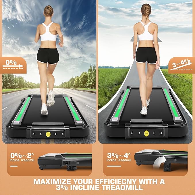 ANCHEER Treadmill with 12%/15% Incline, Folding Walking Pad with Handle Bar, 320-450lb Capacity Under Desk Foldable 3.5HP Treadmills for Home/Office/Gym,Installation-Free